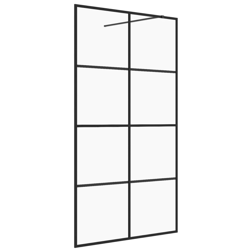 vidaXL Paravan de duș walk-in negru 140x95 cm sticlă ESG transparentă