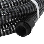 vidaXL Furtun de aspirație cu racorduri din alamă, negru 1,1" 7 m, PVC