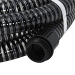 vidaXL Furtun de aspirație cu racorduri din alamă, negru 1,1" 25 m PVC