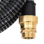 vidaXL Furtun de aspirație cu racorduri din alamă, negru 1,1" 25 m PVC