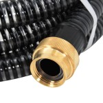vidaXL Furtun de aspirație cu racorduri din alamă, negru 1,1" 25 m PVC