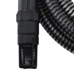 vidaXL Furtun de aspirație cu racorduri din PVC, negru 1" 7 m, PVC
