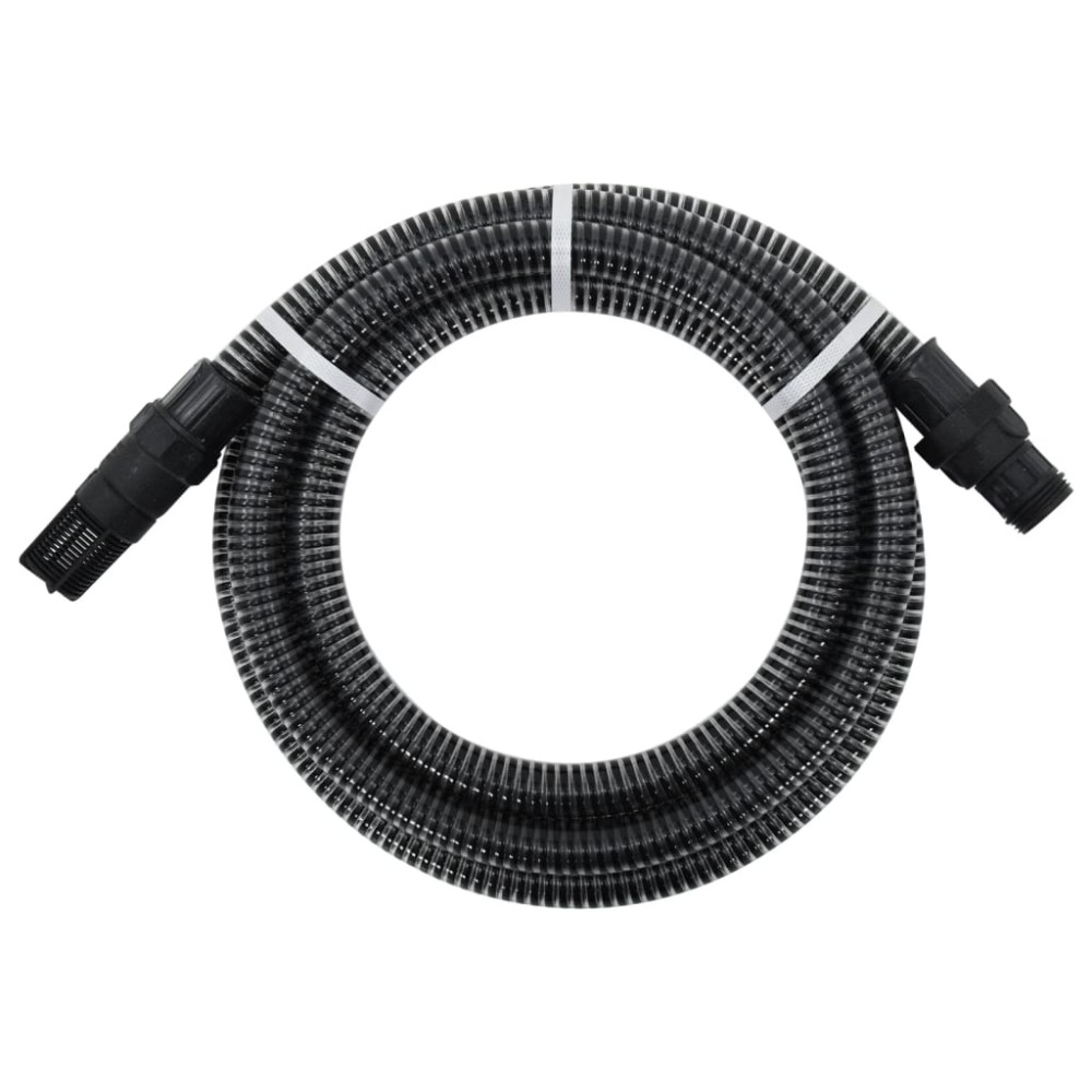 vidaXL Furtun de aspirație cu racorduri din PVC, negru 1" 10 m, PVC