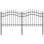 vidaXL Gard de grădină cu vârf tip suliță, negru, 239x100 cm, oțel vopsit în câmp electrostatic vidaXL Gard de grădină cu vârf tip suliță, negru, 239x100 cm, oțel vopsit în câmp electrostatic