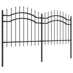 vidaXL Gard de grădină cu vârf tip suliță, negru, 239x100 cm, oțel vopsit în câmp electrostatic vidaXL Gard de grădină cu vârf tip suliță, negru, 239x100 cm, oțel vopsit în câmp electrostatic