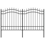 vidaXL Gard de grădină cu vârf tip suliță, negru, 239x125 cm, oțel vopsit în câmp electrostatic vidaXL Gard de grădină cu vârf tip suliță, negru, 239x125 cm, oțel vopsit în câmp electrostatic