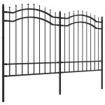 vidaXL Gard de grădină cu vârf tip suliță, negru, 239x125 cm, oțel vopsit în câmp electrostatic vidaXL Gard de grădină cu vârf tip suliță, negru, 239x125 cm, oțel vopsit în câmp electrostatic