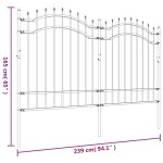 vidaXL Gard de grădină cu vârf tip suliță, negru, 239x125 cm, oțel vopsit în câmp electrostatic vidaXL Gard de grădină cu vârf tip suliță, negru, 239x125 cm, oțel vopsit în câmp electrostatic
