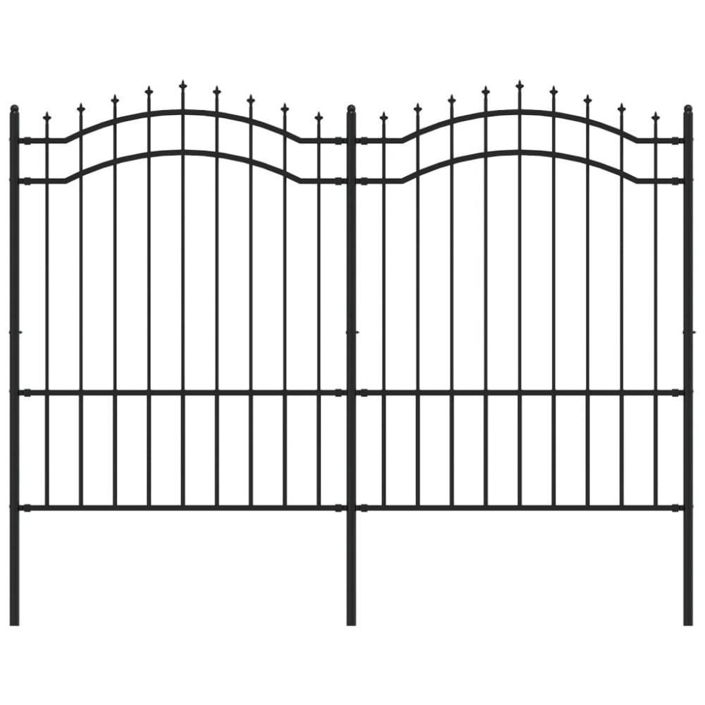vidaXL Gard de grădină cu vârf tip suliță, negru, 239x150 cm, oțel vopsit în câmp electrostatic