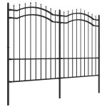 vidaXL Gard de grădină cu vârf tip suliță, negru, 239x150 cm, oțel vopsit în câmp electrostatic vidaXL Gard de grădină cu vârf tip suliță, negru, 239x150 cm, oțel vopsit în câmp electrostatic