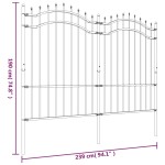 vidaXL Gard de grădină cu vârf tip suliță, negru, 239x150 cm, oțel vopsit în câmp electrostatic vidaXL Gard de grădină cu vârf tip suliță, negru, 239x150 cm, oțel vopsit în câmp electrostatic