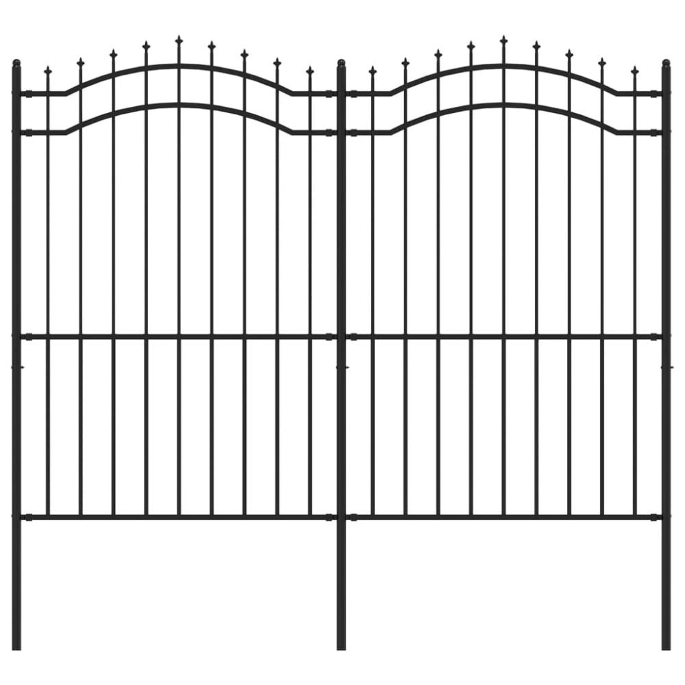 vidaXL Gard de grădină cu vârf tip suliță, negru, 239x175 cm, oțel vopsit în câmp electrostatic