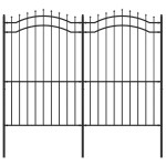 vidaXL Gard de grădină cu vârf tip suliță, negru, 239x175 cm, oțel vopsit în câmp electrostatic vidaXL Gard de grădină cu vârf tip suliță, negru, 239x175 cm, oțel vopsit în câmp electrostatic