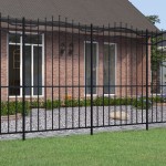 vidaXL Gard de grădină cu vârf tip suliță, negru, 239x175 cm, oțel vopsit în câmp electrostatic vidaXL Gard de grădină cu vârf tip suliță, negru, 239x175 cm, oțel vopsit în câmp electrostatic