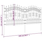 vidaXL Gard de grădină cu vârf tip suliță, negru, 240x100 cm, oțel vopsit în câmp electrostatic vidaXL Gard de grădină cu vârf tip suliță, negru, 240x100 cm, oțel vopsit în câmp electrostatic