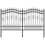 vidaXL Gard de grădină cu vârf tip suliță, negru, 240x125 cm, oțel vopsit în câmp electrostatic vidaXL Gard de grădină cu vârf tip suliță, negru, 240x125 cm, oțel vopsit în câmp electrostatic