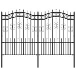 vidaXL Gard de grădină cu vârf tip suliță, negru, 240x150 cm, oțel vopsit în câmp electrostatic vidaXL Gard de grădină cu vârf tip suliță, negru, 240x150 cm, oțel vopsit în câmp electrostatic