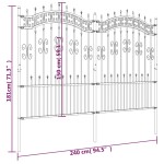 vidaXL Gard de grădină cu vârf tip suliță, negru, 240x150 cm, oțel vopsit în câmp electrostatic vidaXL Gard de grădină cu vârf tip suliță, negru, 240x150 cm, oțel vopsit în câmp electrostatic