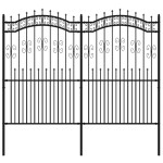 vidaXL Gard de grădină cu vârf tip suliță, negru, 240x175 cm, oțel vopsit în câmp electrostatic vidaXL Gard de grădină cu vârf tip suliță, negru, 240x175 cm, oțel vopsit în câmp electrostatic