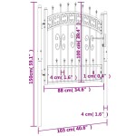 vidaXL Poartă gard cu vârf negru 103x150 cm oțel vopsit electrostatic vidaXL Poartă gard cu vârf negru 103x150 cm oțel vopsit electrostatic