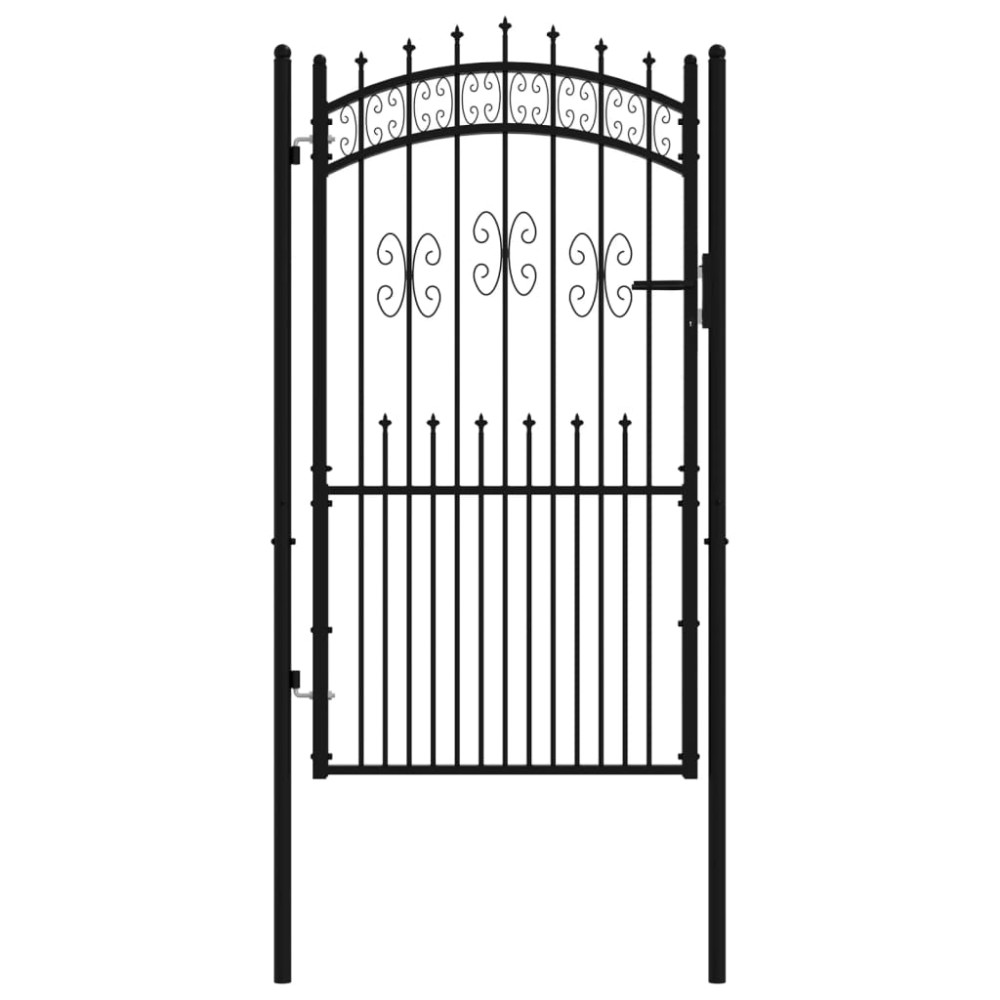 vidaXL Poartă gard cu vârf negru 103x225 cm oțel vopsit electrostatic