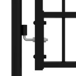 vidaXL Poartă gard cu vârf negru 103x225 cm oțel vopsit electrostatic