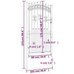 vidaXL Poartă gard cu vârf negru 103x225 cm oțel vopsit electrostatic
