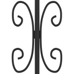 vidaXL Poartă gard cu vârf negru 305x120 cm oțel vopsit electrostatic