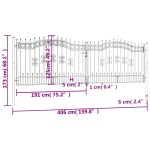vidaXL Poartă gard cu vârf negru 406x173 cm oțel vopsit electrostatic vidaXL Poartă gard cu vârf negru 406x173 cm oțel vopsit electrostatic