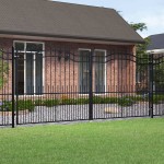 vidaXL Poartă gard cu vârf negru 406x223 cm oțel vopsit electrostatic