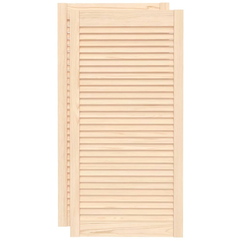 vidaXL Uși de dulap design lambriu 2 buc. 99,3x49,4 cm lemn masiv pin