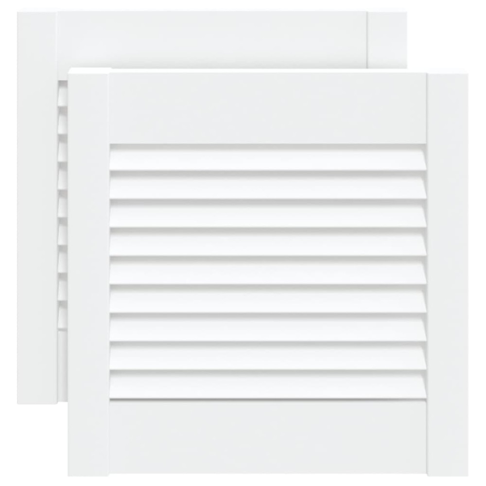 vidaXL Uși dulap design lambriu 2 buc. alb 39,5x39,4 cm lemn masiv pin