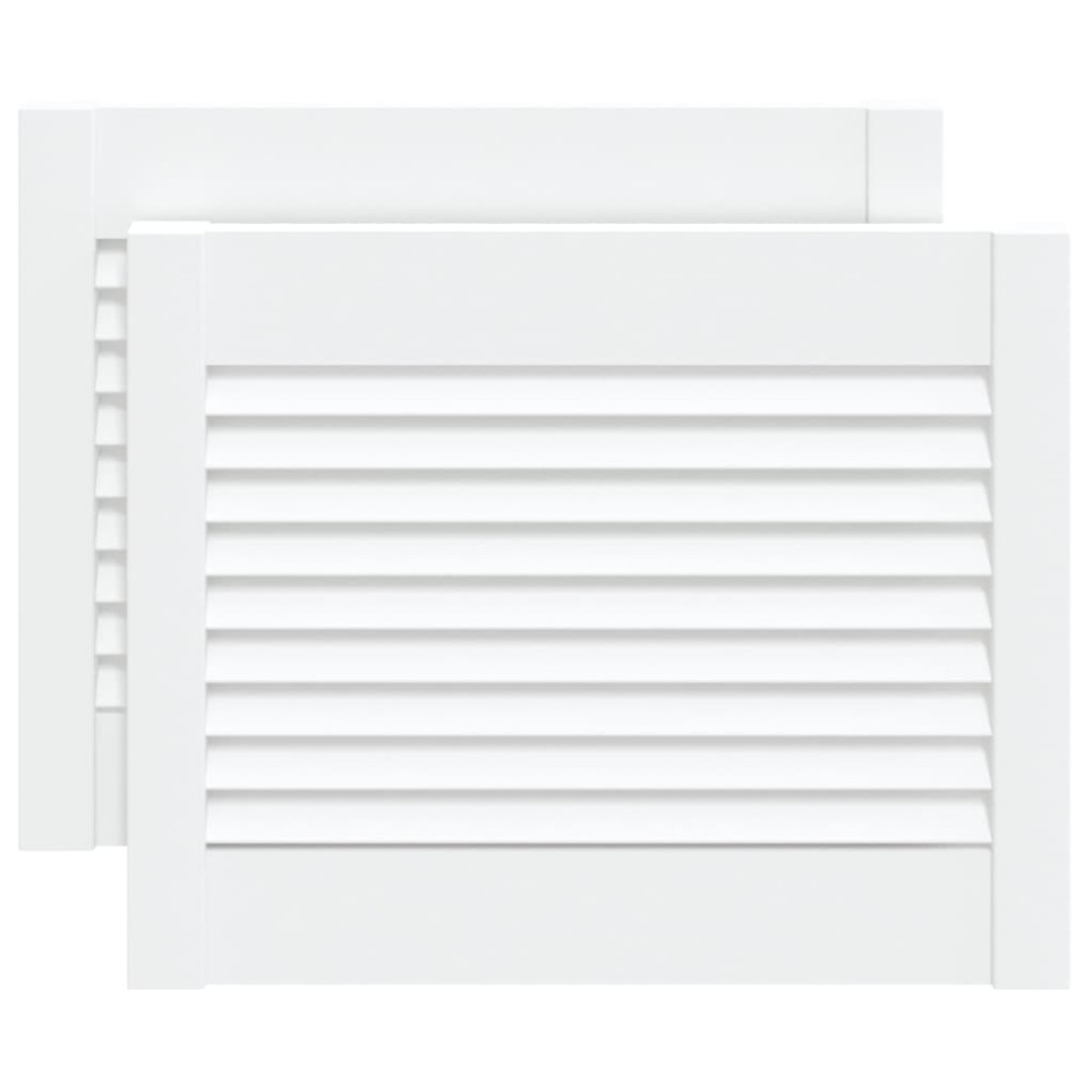 vidaXL Uși dulap design lambriu 2 buc. alb 39,5x49,4 cm lemn masiv pin