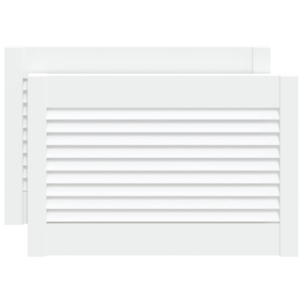 vidaXL Uși dulap design lambriu 2 buc. alb 39,5x59,4 cm lemn masiv pin