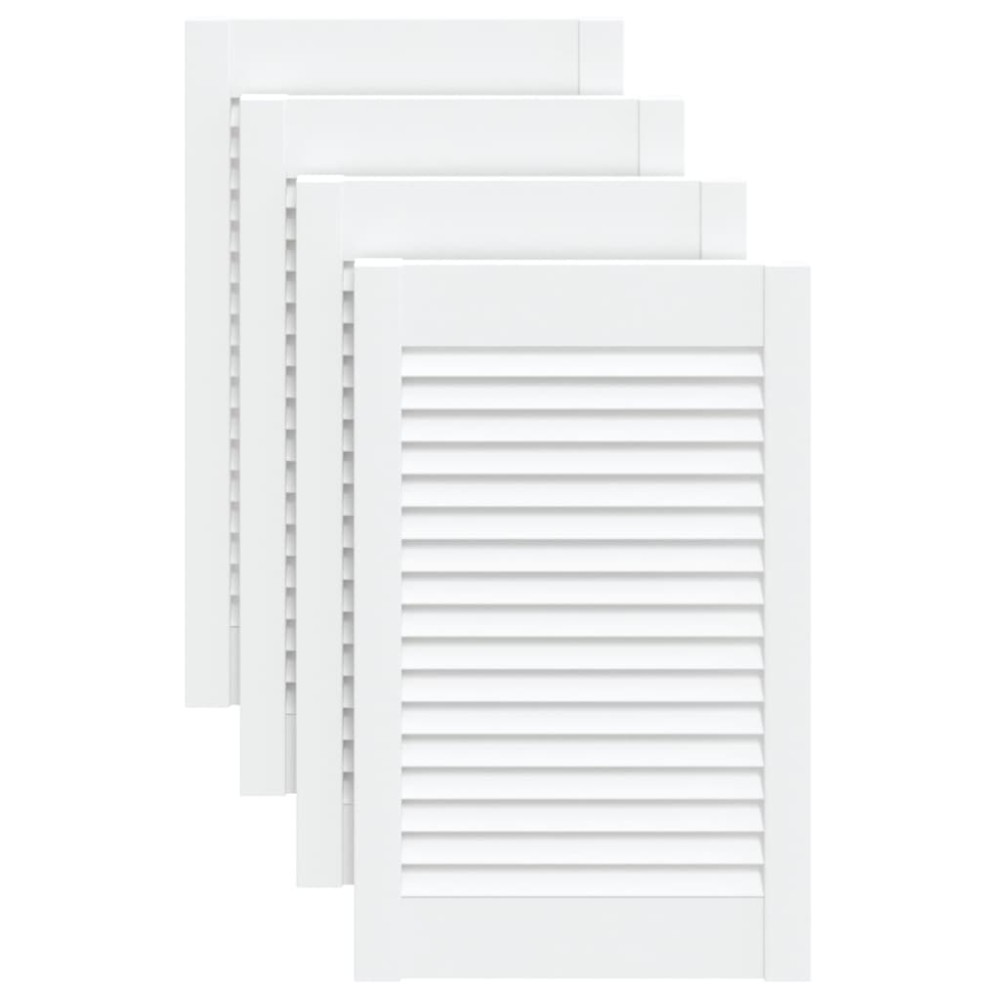 vidaXL Uși dulap design lambriu 4 buc. alb 61,5x39,4 cm lemn masiv pin