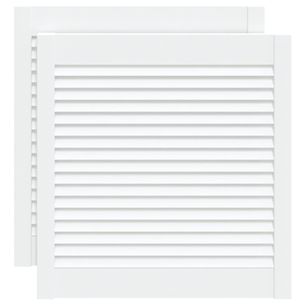 vidaXL Uși dulap design lambriu 2 buc. alb 61,5x59,4 cm lemn masiv pin