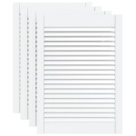 vidaXL Uși dulap design lambriu 4 buc. alb 69x49,4 cm, lemn masiv pin