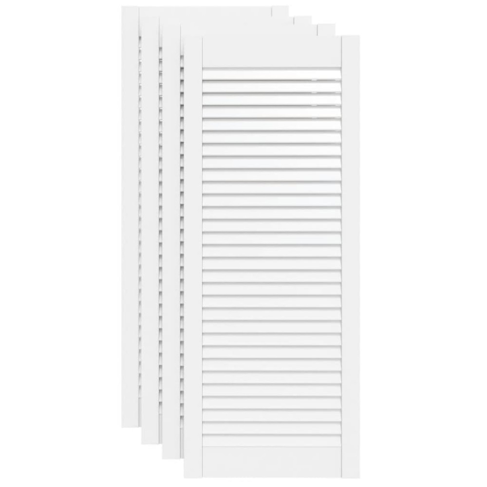 vidaXL Uși dulap design lambriu 4 buc. alb 99,3x39,4 cm lemn masiv pin
