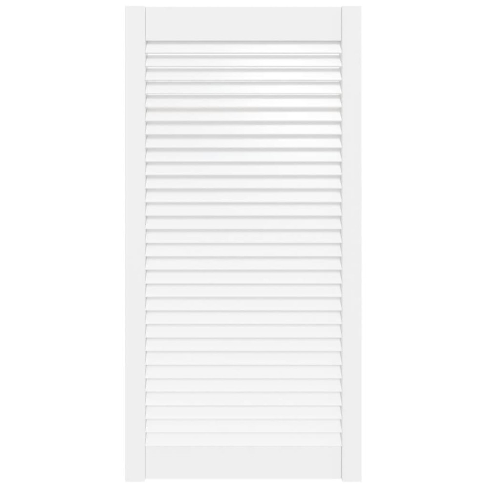 vidaXL Ușă de dulap design lambriu, alb, 99,3x49,4 cm, lemn masiv pin