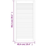 vidaXL Ușă de dulap design lambriu, alb, 99,3x49,4 cm, lemn masiv pin vidaXL Ușă de dulap design lambriu, alb, 99,3x49,4 cm, lemn masiv pin