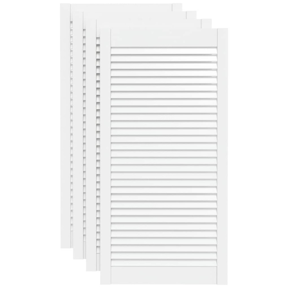 vidaXL Uși dulap design lambriu 4 buc. alb 99,3x49,4 cm lemn masiv pin