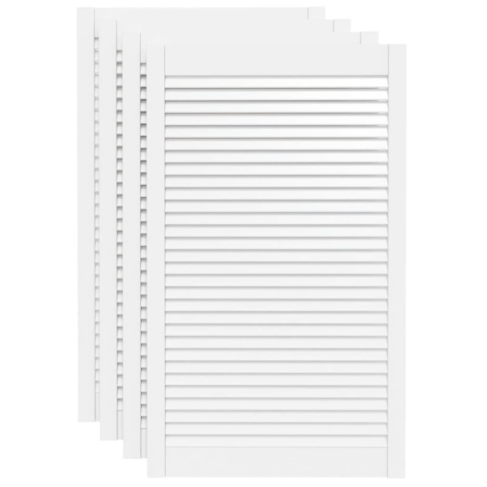 vidaXL Uși dulap design lambriu 4 buc. alb 99,3x59,4 cm lemn masiv pin