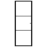 vidaXL Ușă de interior, negru, 76x201,5 cm, sticlă ESG și aluminiu