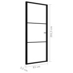 vidaXL Ușă de interior, negru, 83x201,5 cm, sticlă ESG și aluminiu