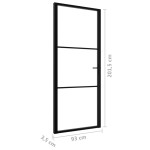 vidaXL Ușă de interior, negru, 93x201,5 cm, sticlă ESG și aluminiu