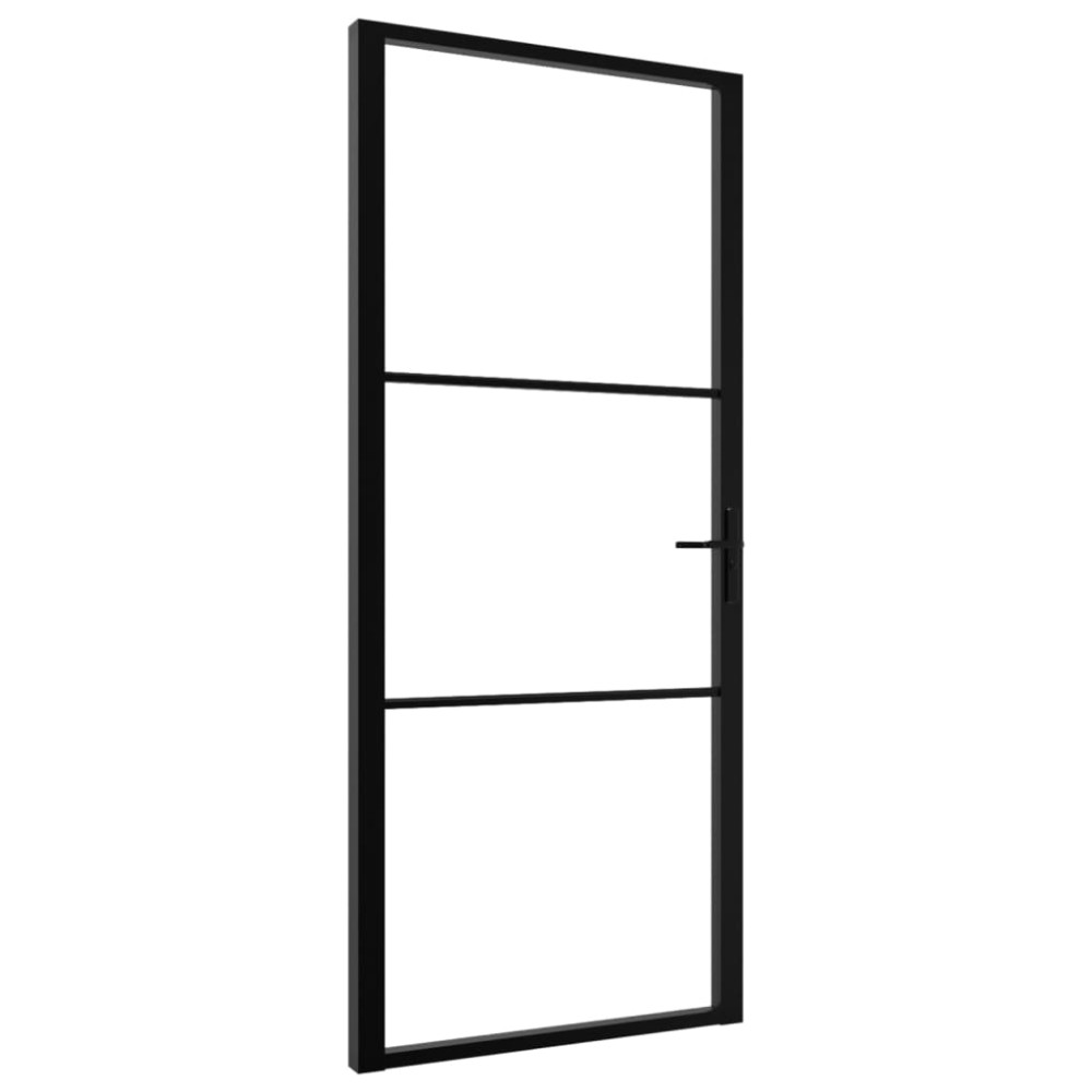vidaXL Ușă de interior, negru, 102,5x201,5 cm, sticlă ESG și aluminiu