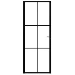 vidaXL Ușă de interior, negru, 76x201,5 cm, sticlă ESG și aluminiu