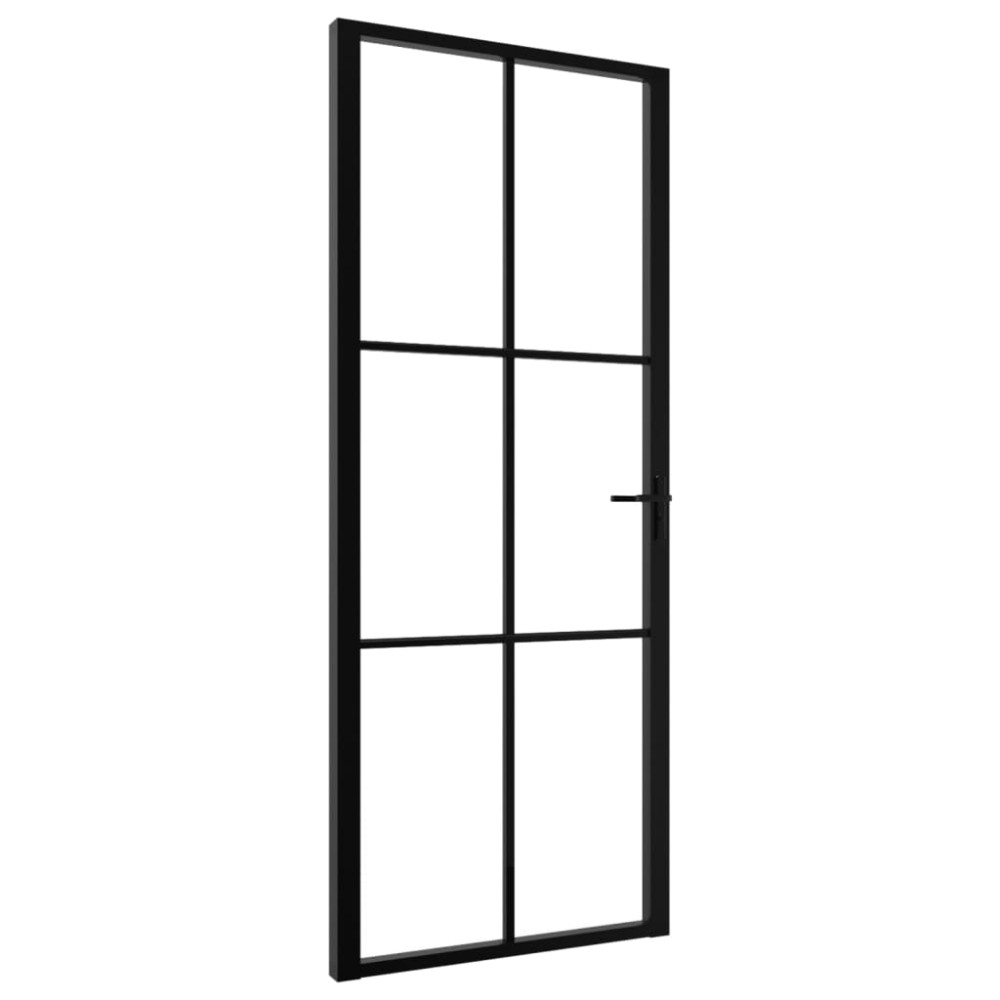 vidaXL Ușă de interior, negru, 83x201,5 cm, sticlă ESG și aluminiu