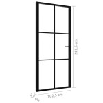 vidaXL Ușă de interior, negru, 102,5x201,5 cm, sticlă ESG și aluminiu