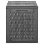 vidaXL Cutie de depozitare pentru grădină, negru, 180L, PP ratan
